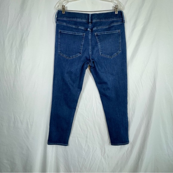 Express Women’s Dark Wash Mid Rise Cropped Skinny Jeans - Picture 3 of 7